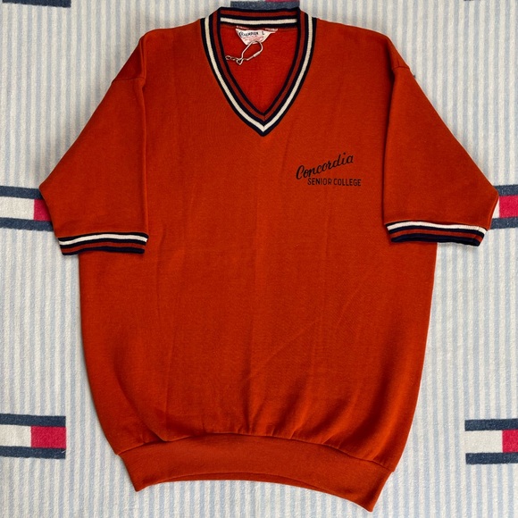 Vintage 60s Champion RunningMan Concordia Senior College short sleeve sweatshirt